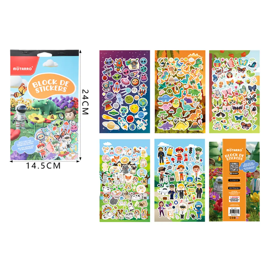 Blocks de Stickers 5 Páginas Uso Escolar