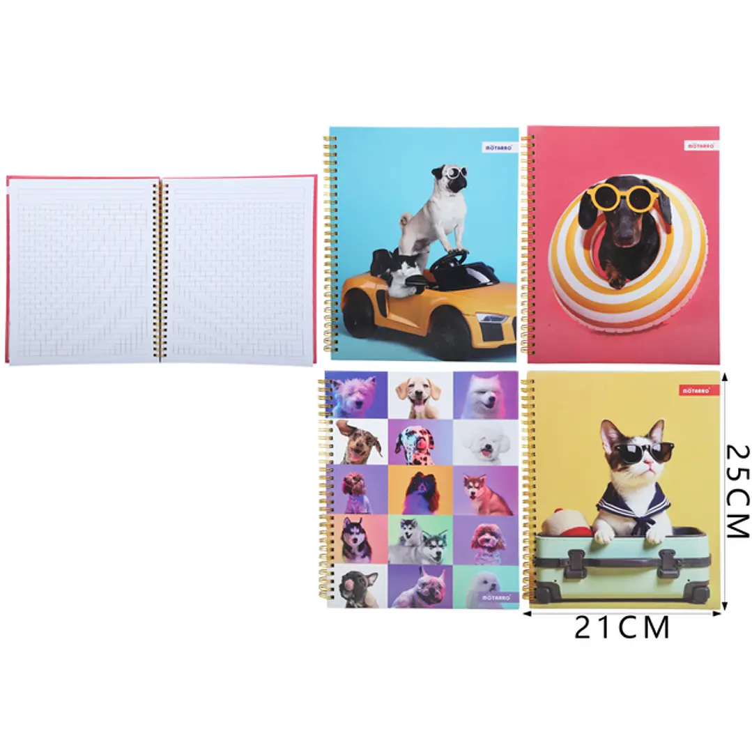 Cuaderno Universitario Mascotas 21x25 cm 100 hojas