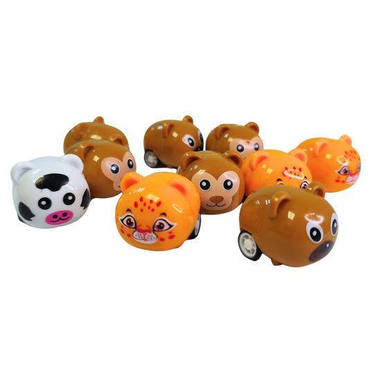 Autitos de animales a friccion 4 cm 10 Unidades