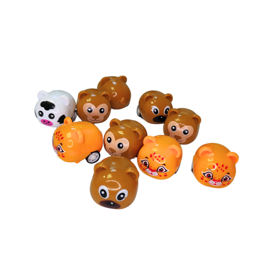 Autitos de animales a friccion 4 cm 10 Unidades