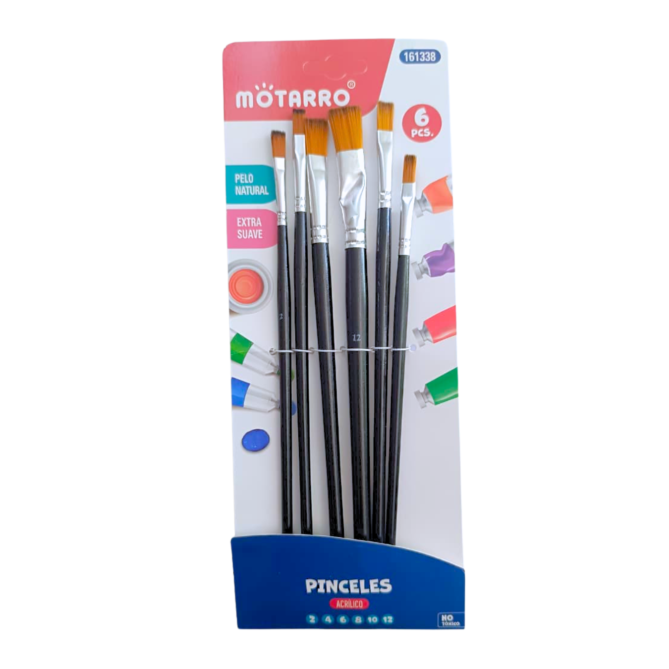Set 6 Pinceles Acrílico Suaves 24 cm