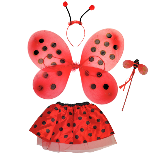 Disfraz Chinita Mariposa Premium Cintillo + Varita + Alas + Falda