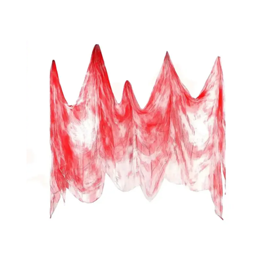 Decoración Halloween Tela Gasa Blanca ensangrentadas 180x80 cm