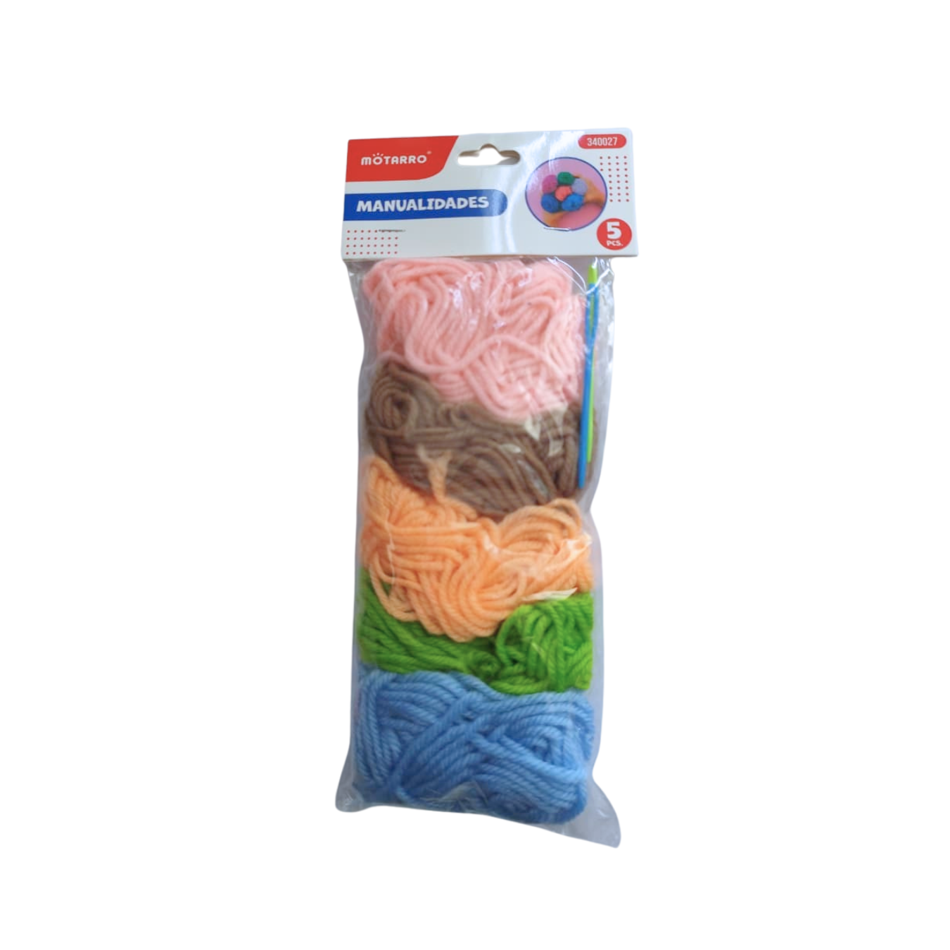 Set de Lanas para Manualidades 5 Colores y Aguja