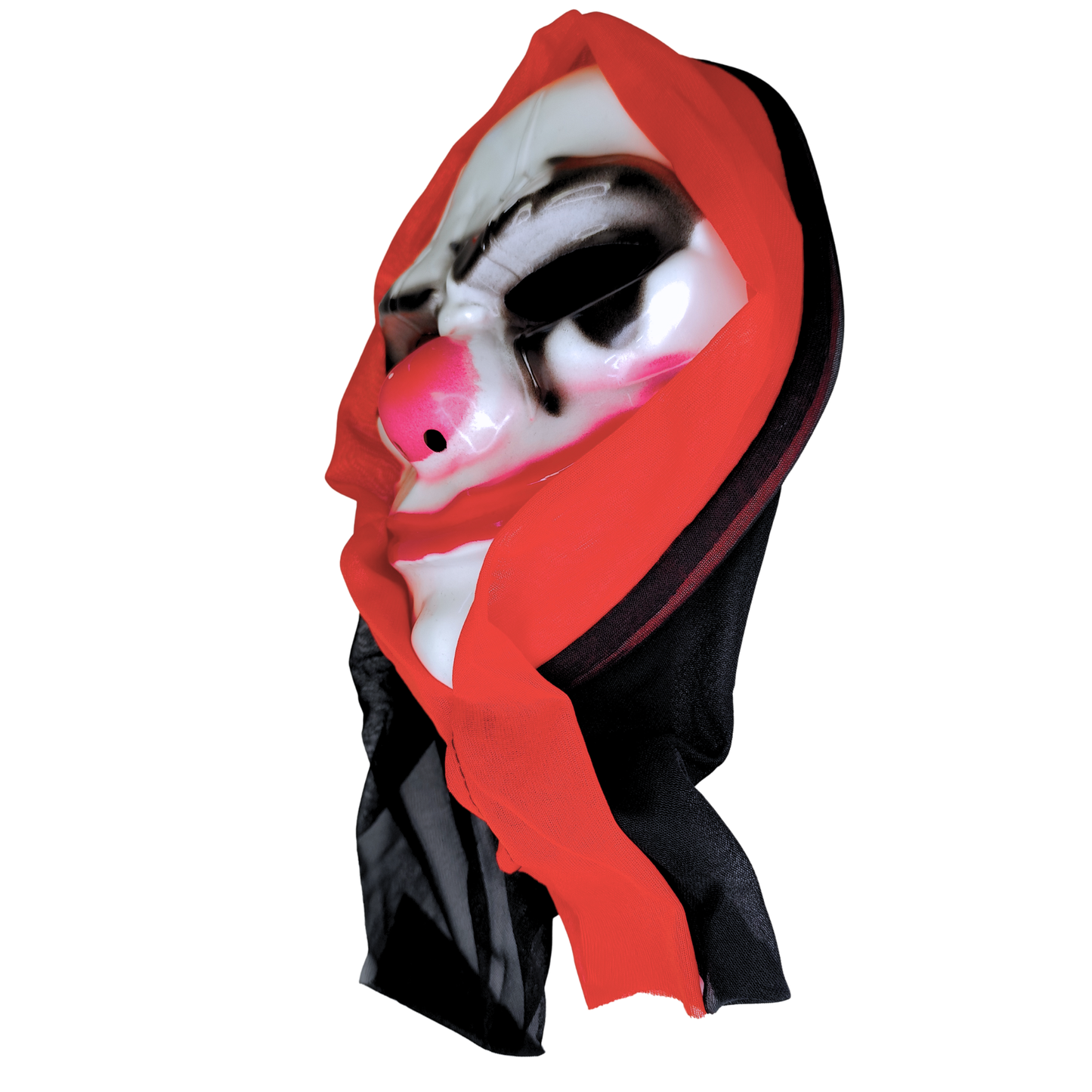 Máscara Payaso Ojos Negro Plástico Duro Adulto  Halloween