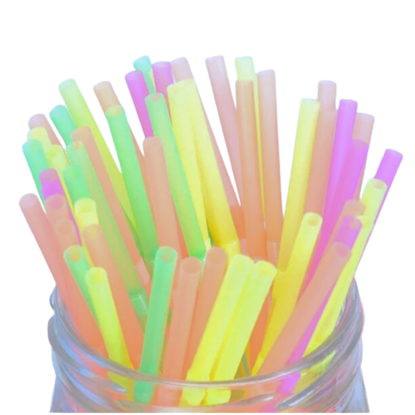 Bombillas Plásticas Multicolor Flúor X100 Unidades