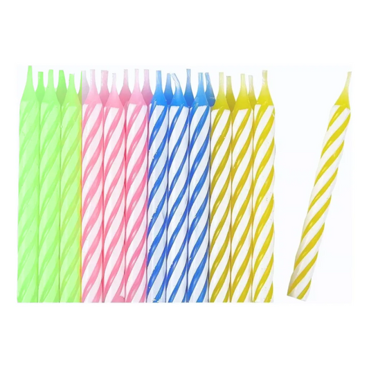 Vela Diseño Tradicional 4 Colores 24 Unidades