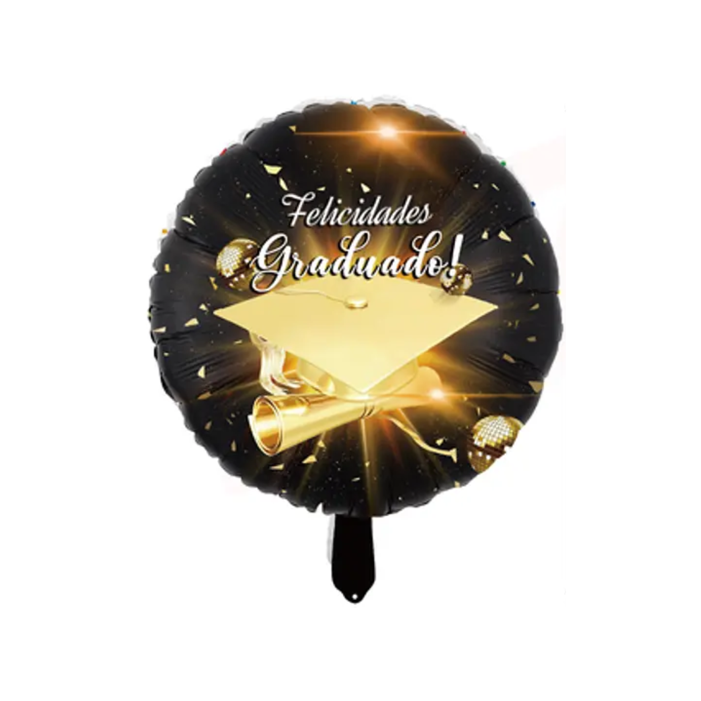 Set Globos Graduación Negro/dorado 7 Unidades