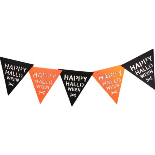 Banderín de tela Decoración Halloween  Triangulos 8 un.