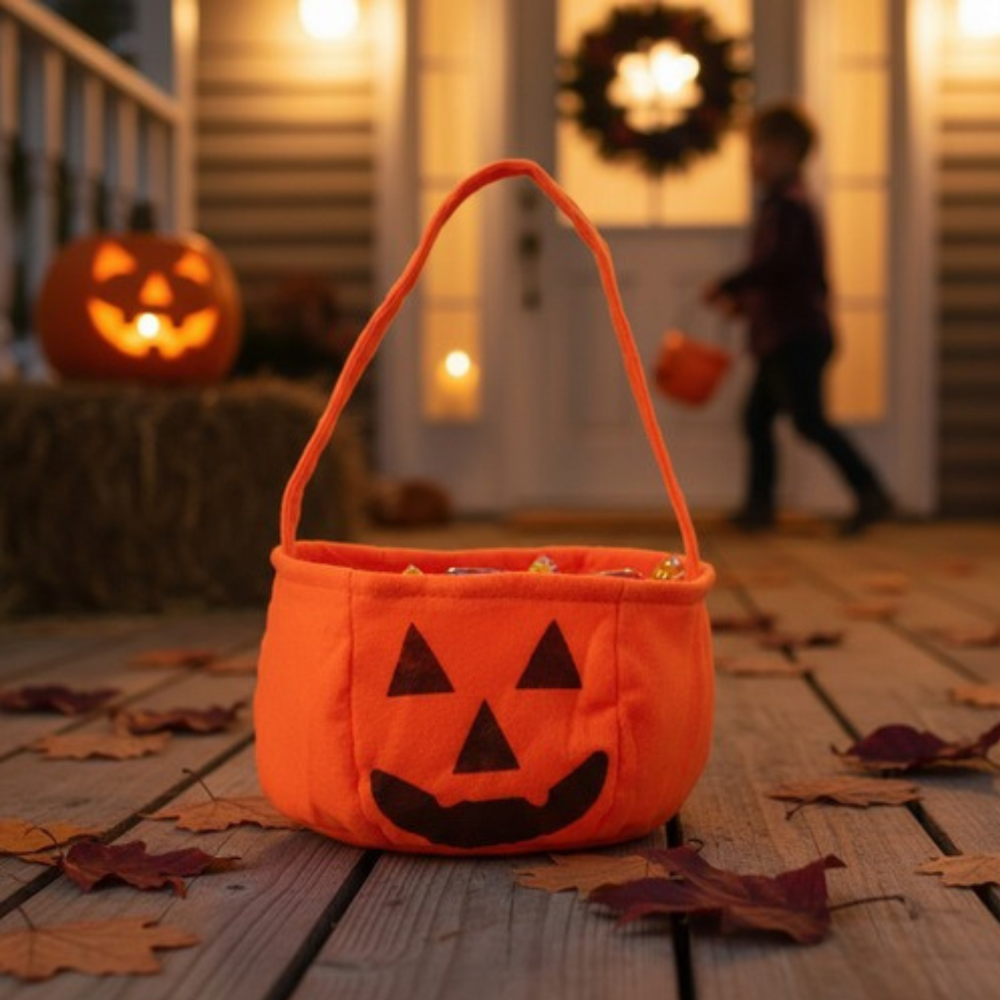 Decoración Halloween Bolsa para dulces diseño calabaza