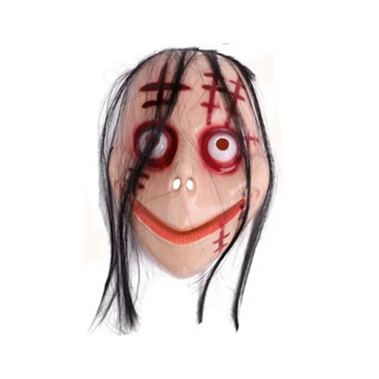 Máscara Momo Creepypasta con cicatrices
