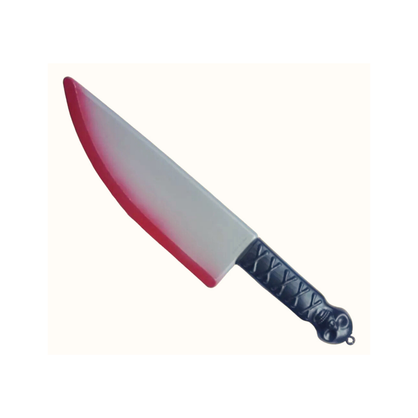 Cuchillo falso ensangrentado con plástico