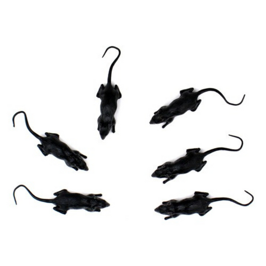 Set 6 Unidades Ratones Plásticos Decoración Halloween