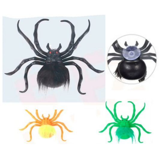 Decoración Araña Peluda Con Ventosa 21x16 Cm
