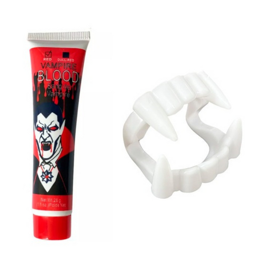 set de colmillo y sangre falsa Vampiro