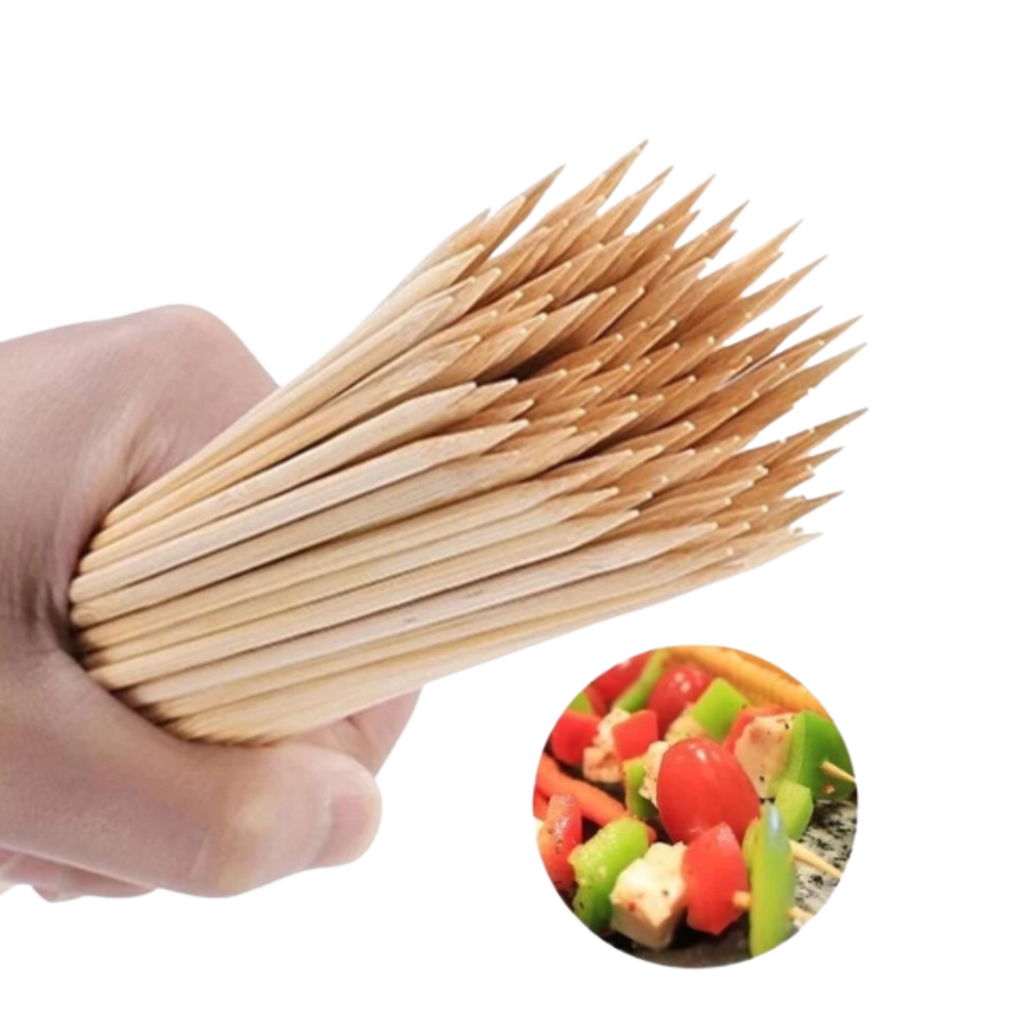 Palos Brochetas Anticuchos Gruesos 30 cm 50 unidades