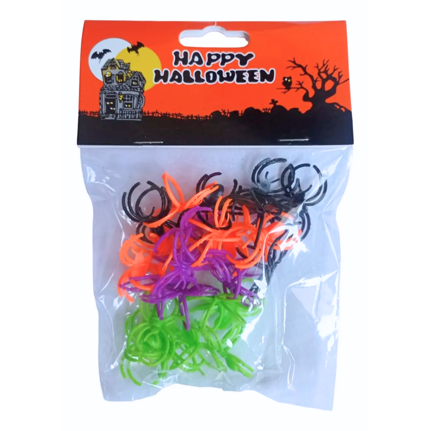 Decoración Halloween Mini Arañas 24 unidades