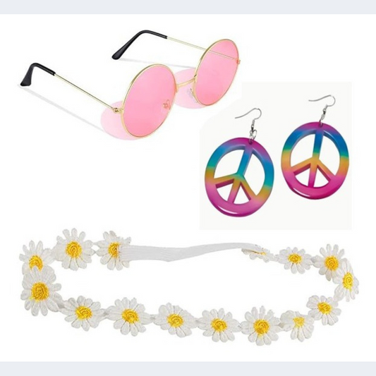 Set Hippie lentes, cintillo y aros