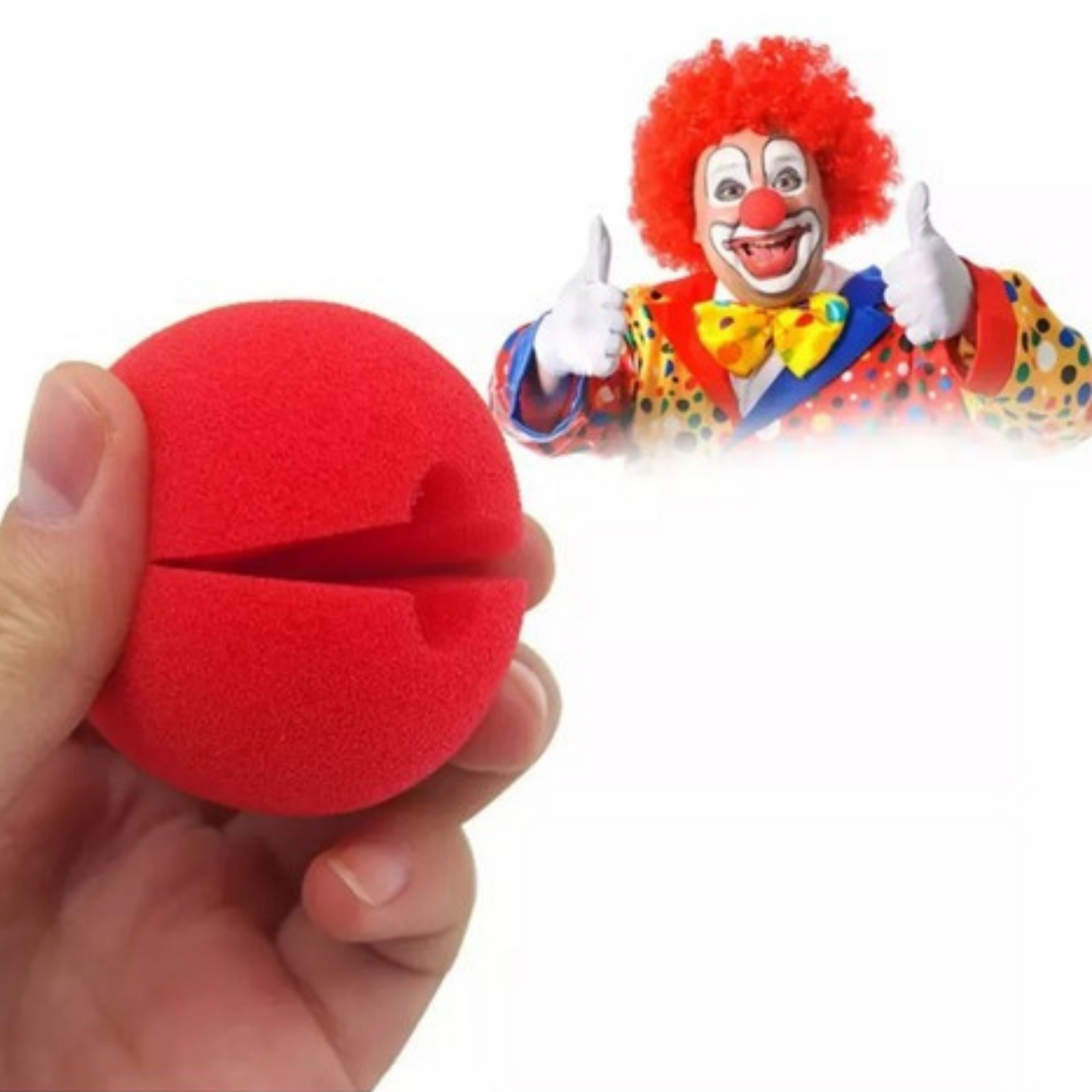 Nariz de payaso de esponja x1