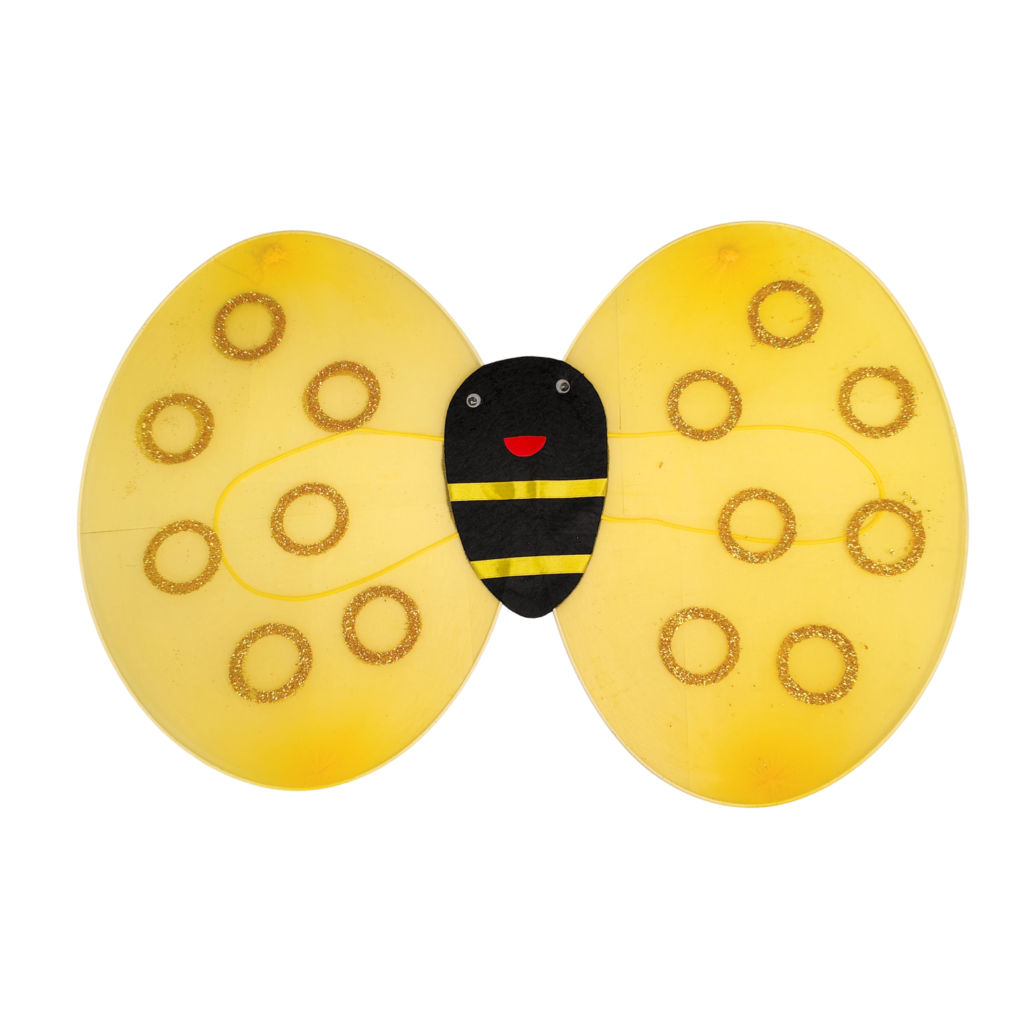 Disfraz Halloween Abeja Premium Tutu + Cintillo + Varita + Alas Circulos
