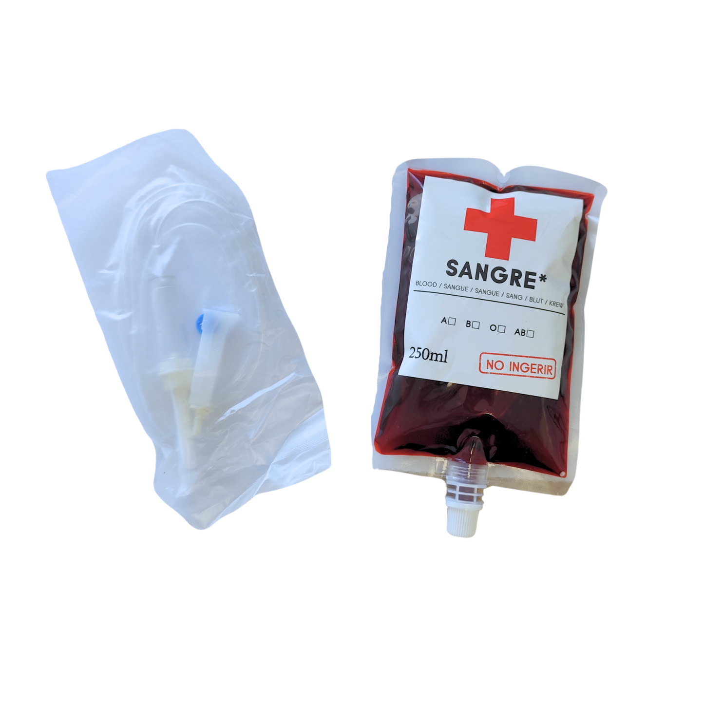 Sangre Falsa en bolsa transfusión Halloween