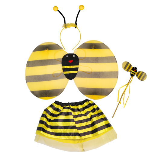 Disfraz Halloween Abeja Falda + Cintillo + Varita + Alas