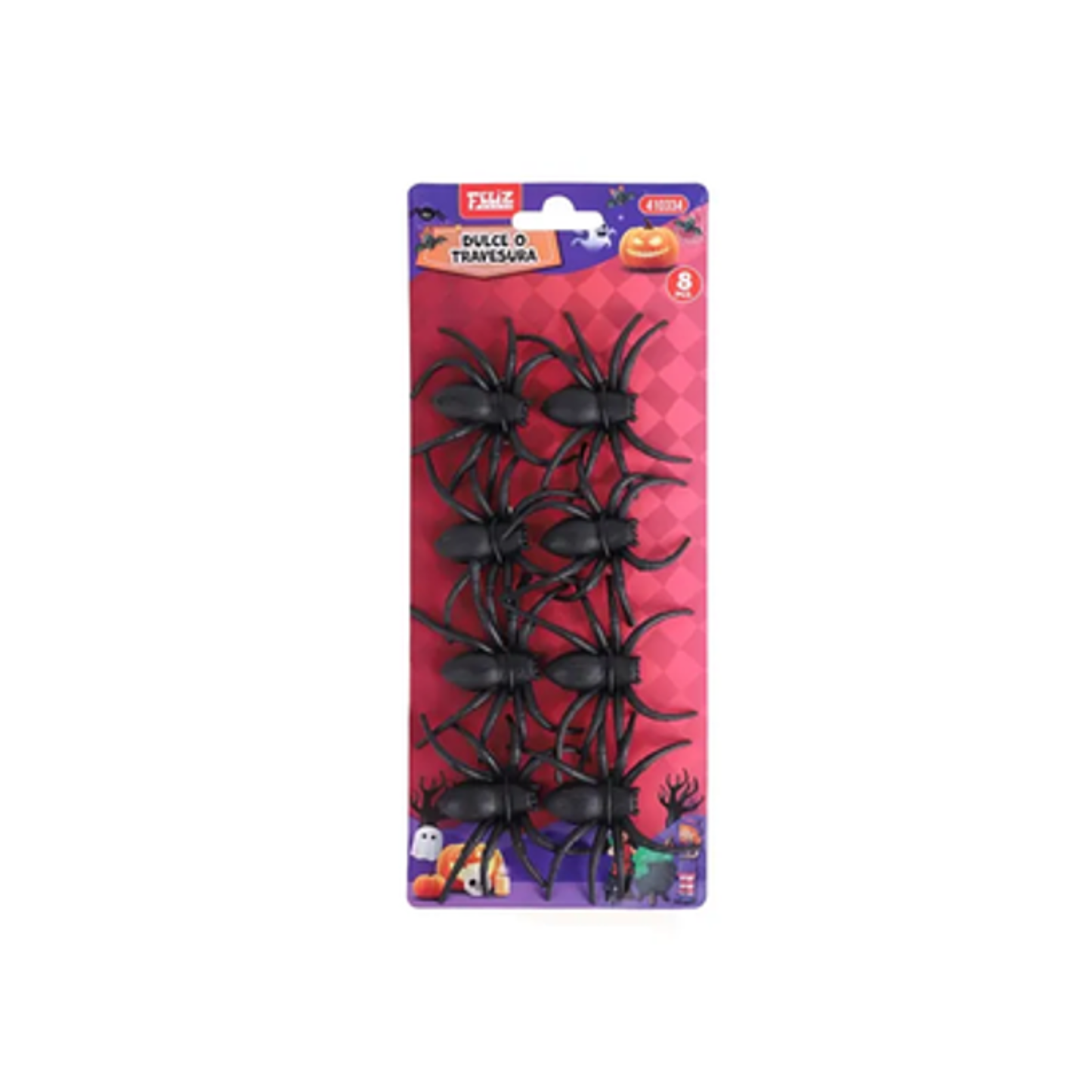 Decoración Halloween Arañas 5x2 cm 8 Unidades