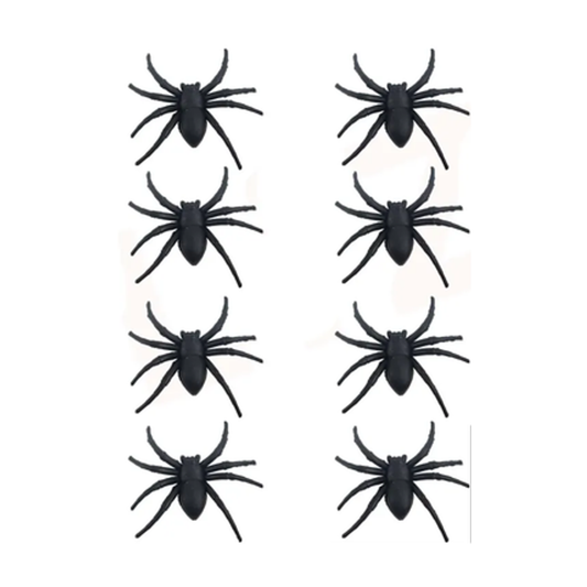 Decoración Halloween Arañas 5x2 cm 8 Unidades