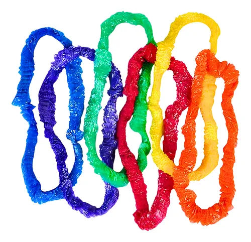 Collar Hawaiano plastico colores surtidos x12 Un.