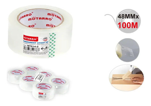 Cinta Adhesiva Transparente 48 mm X 100 m Escolar Oficina