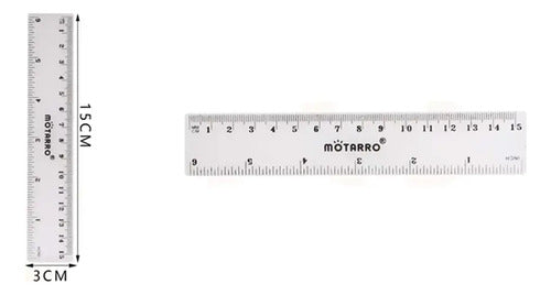 Regla Plástica Transparente 15 Cm Útil Escolar