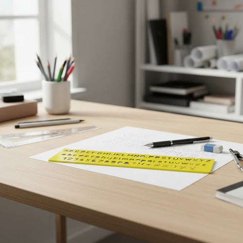 Regla Con Letras Y Números Abecedario 15,5x4,5 cm Plástica