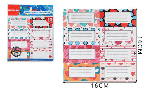 Pack 10 Hojas Etiquetas Escolares Autoadhesivas Materia Variedades