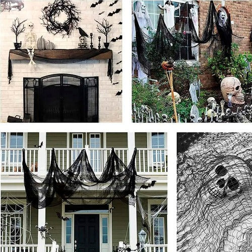 Decoración Halloween Tela Gasa Negra 180x80 cm