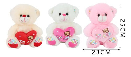 Oso De Peluche Con Corazón Te Amo 25cm Regalo San Valentín