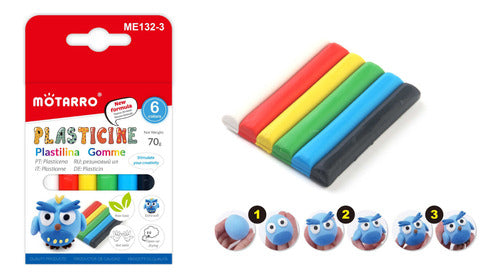 Set Plastilina 6 Colores No Tóxica Escolar 70g