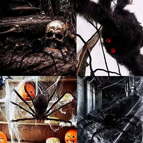 Decoración Halloween Araña felpa 60 cm