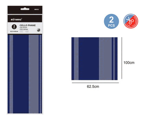 Papel Celofán 2 Pliegos 100x62,5 Cm