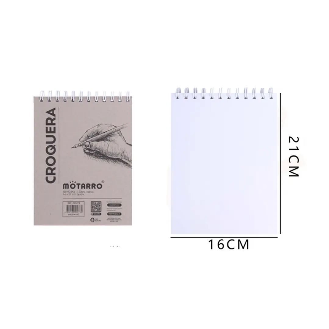 Croquera Escolar 50 Hojas 21x16 cm