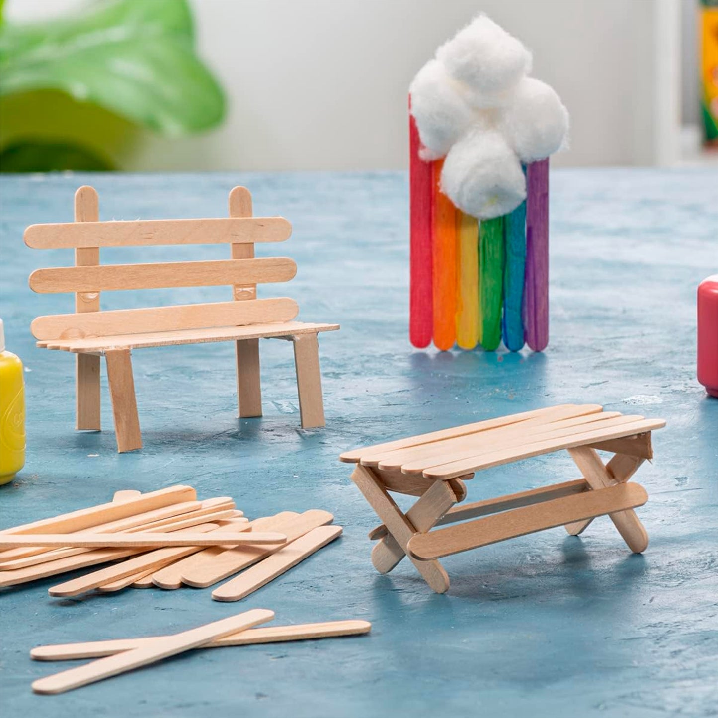 Palos de Helado de Madera Material Escolar 11,4x2 cm 50 unidades