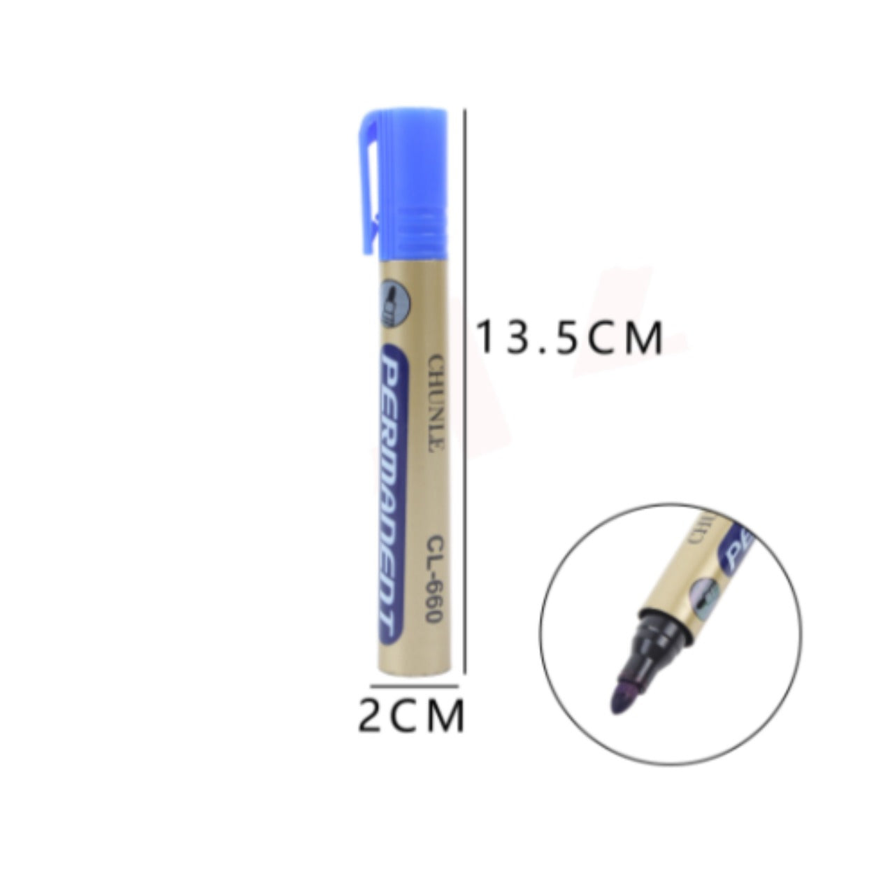 Marcador Plumones Permanentes Azul Material Escolar 10 unidades 13,5x2 cm