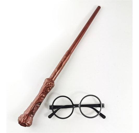 Set Mago Harry Potter Varita con luz y sonido más Lentes