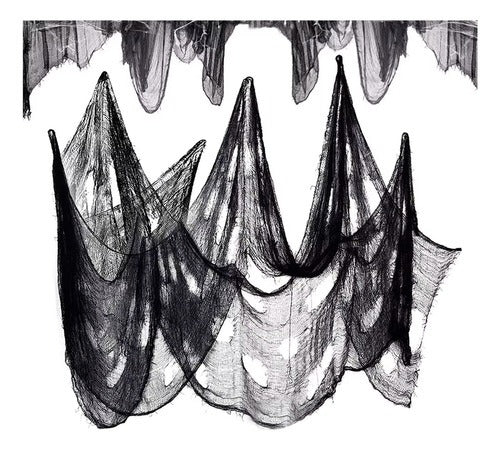 Decoración Halloween Tela Gasa Negra 180x80 cm