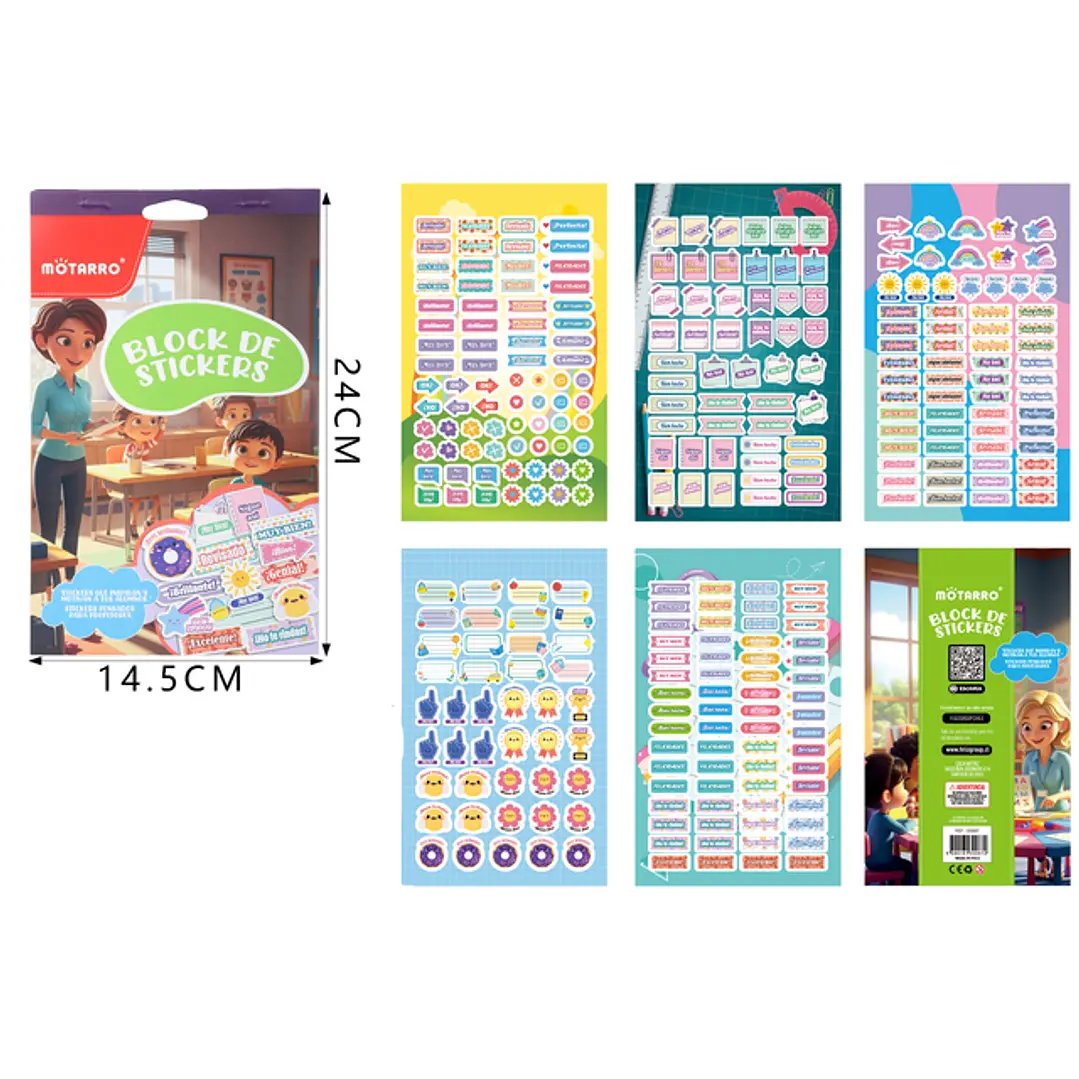 Blocks de Stickers 5 Páginas Uso Escolar