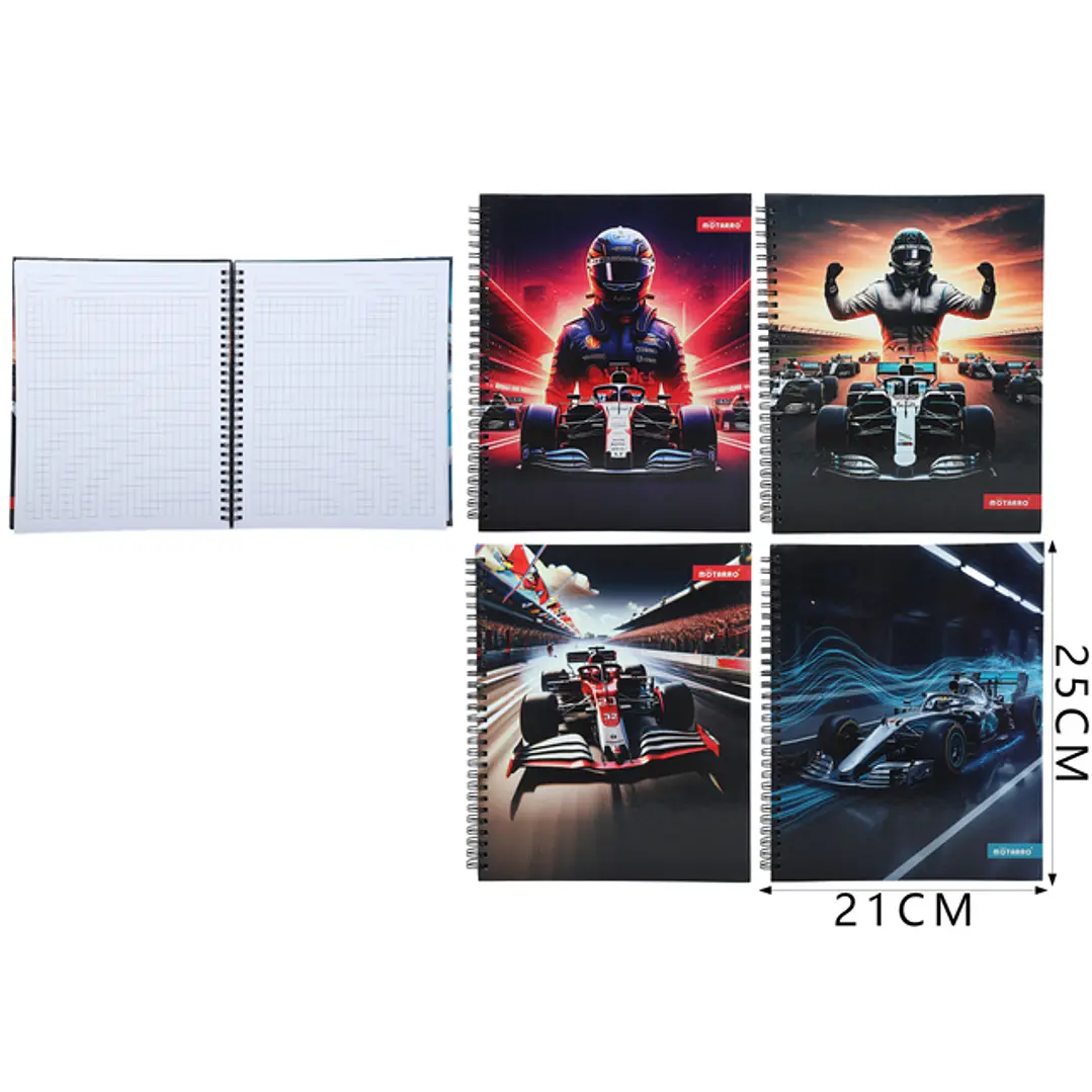 Cuaderno Universitario Formula 1 21x25 cm 100 hojas