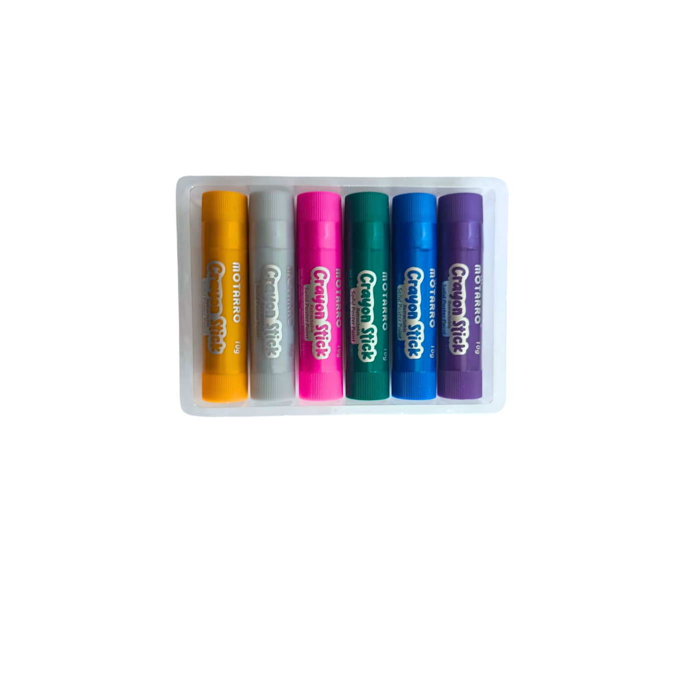 Lápices de Cera Barra Stick Retráctil 6 Unidades Colores Metálicos
