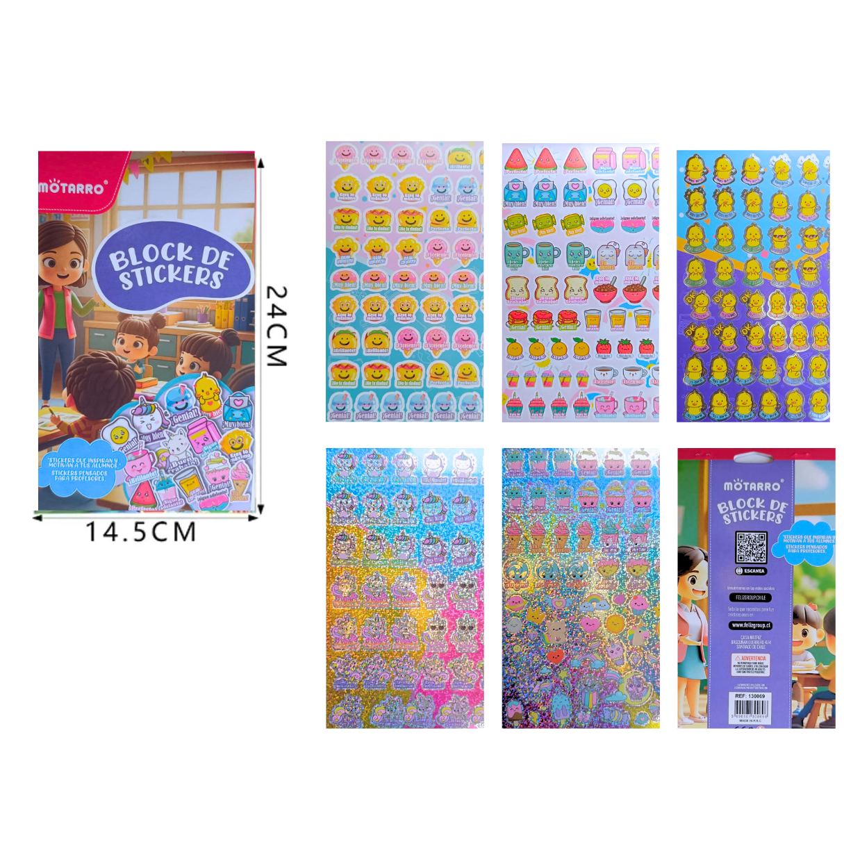 Blocks de Stickers 5 Páginas Uso Escolar