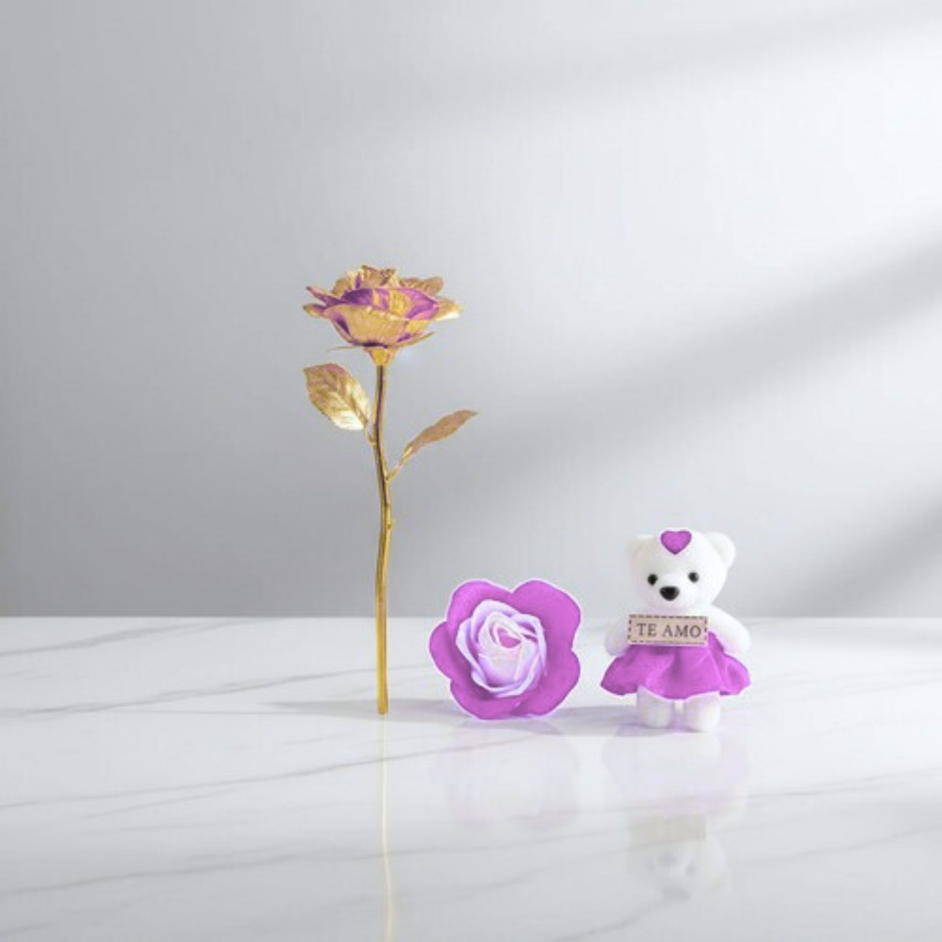 Regalo Rosa Eterna + Peluche + Rosas De Jabón San Valentín