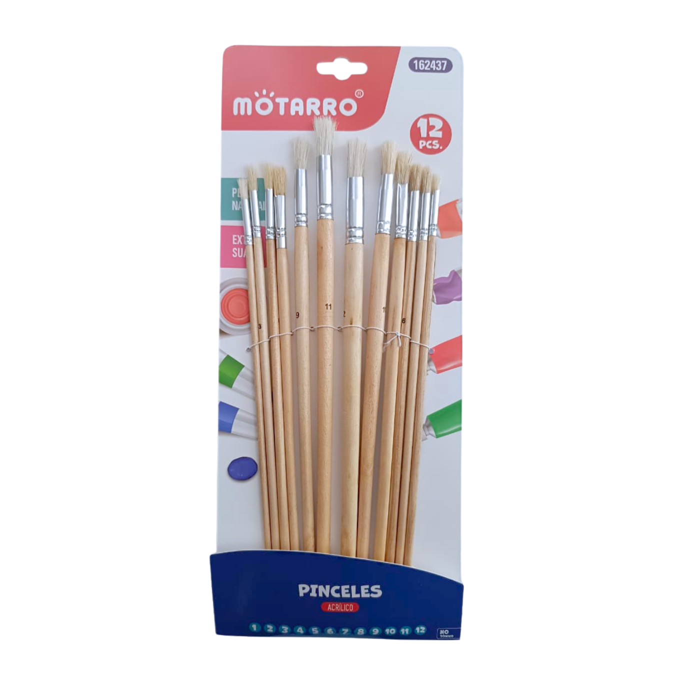 Set 12 Pinceles Alta Gama Acrílico 30 cm