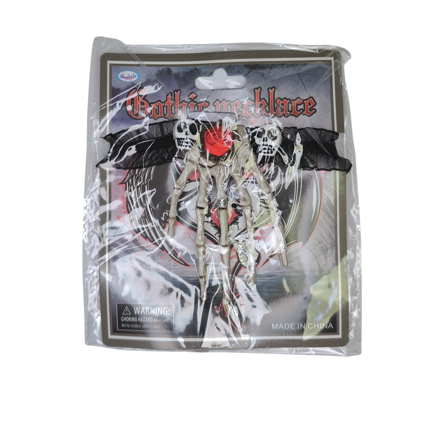 Collar Gótico Mano Calaveras con encaje